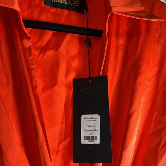 NWT 3X Melissa Ombre Maxi Dress - Orange/combo. A19 - Picture 9 of 9